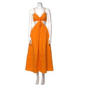 Baylee Cutout Cotton-Poplin Midi Dress